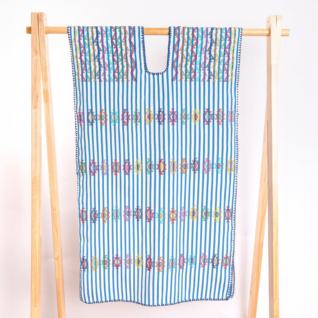 Blue Striped Huipil