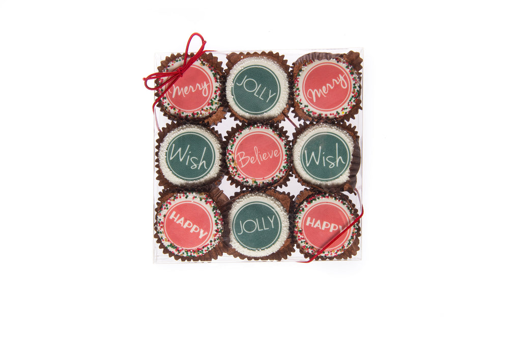 Christmas Hand Dipped & Decorated Sandwich Cookie-Clear Box