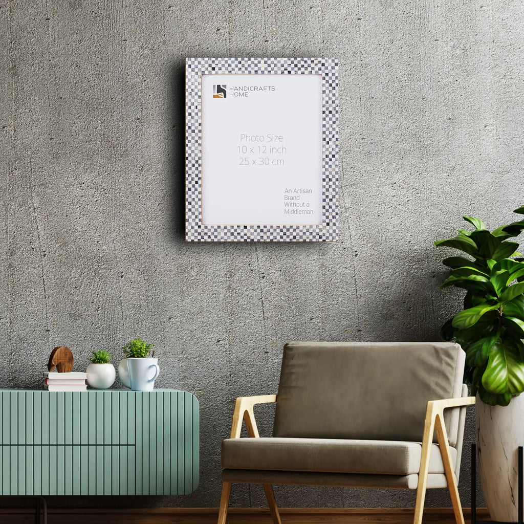 Poster Frames Checkered Collection Bone Inlay, Black & White - 4 Sizes