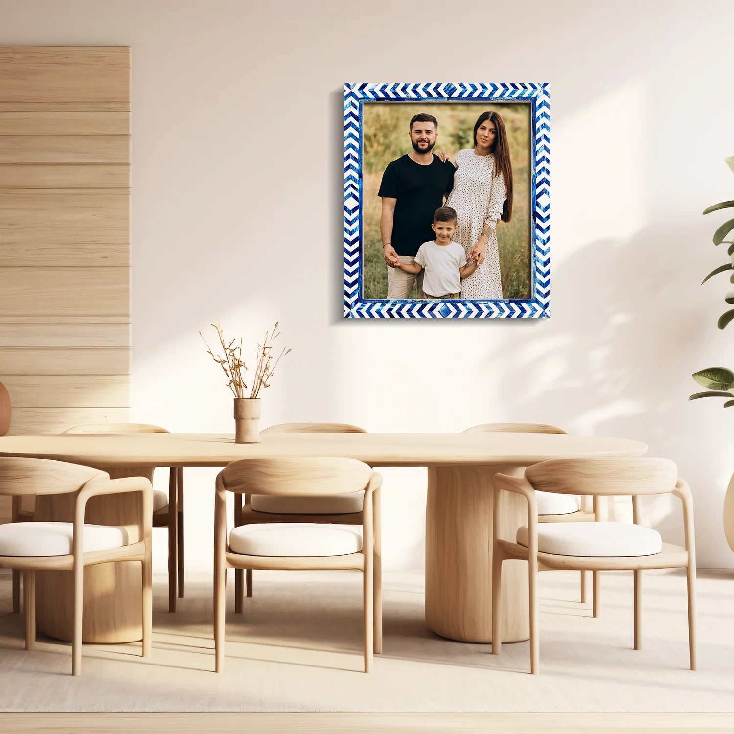 Poster Frames Taj Pattern Collection Bone, Resin Inlay, Blue, 4 Sizes
