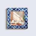 Make To Order Moroccan Blue Mirror Bone & Resin Inlay in 12x12