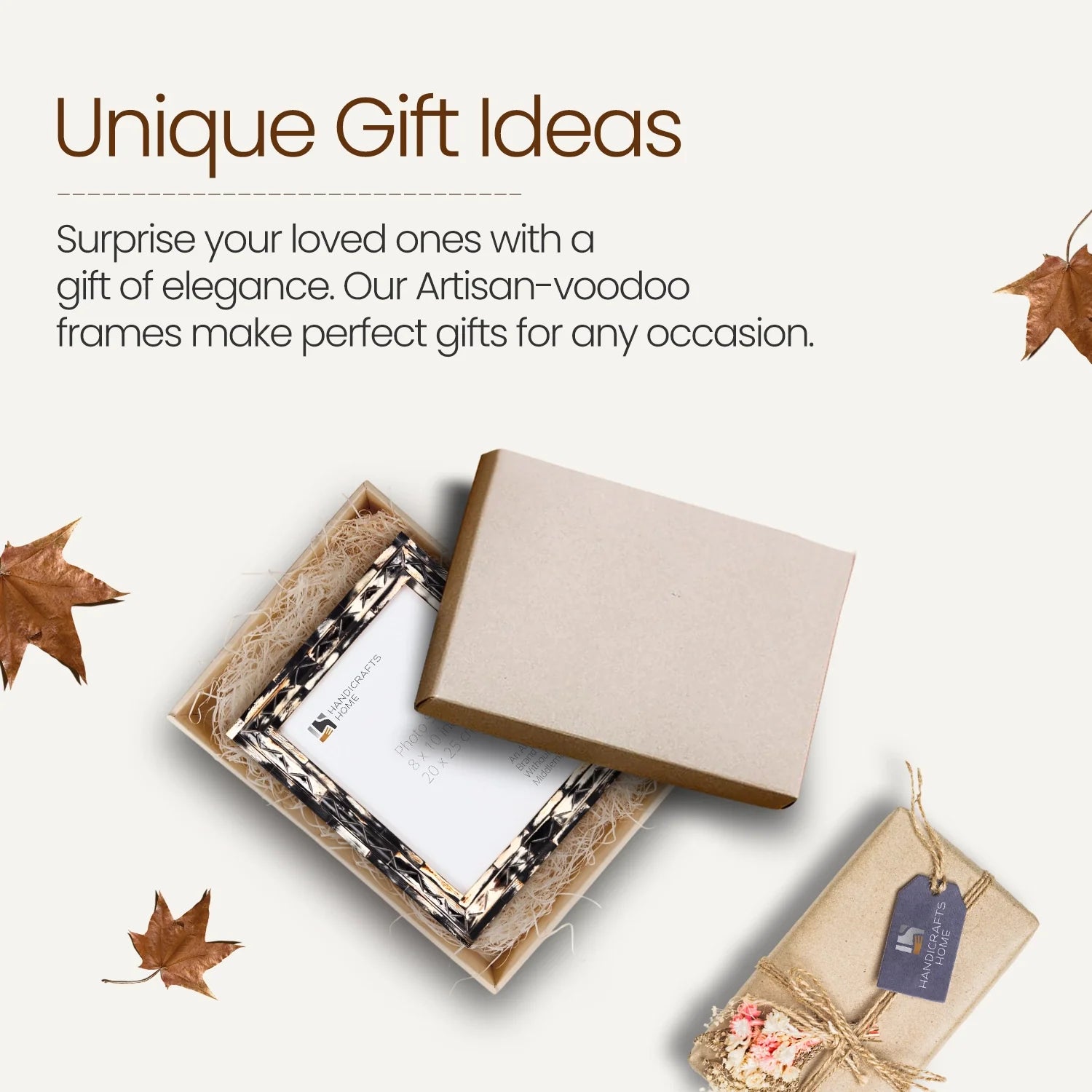Picture Frame Artisan Voodoo Collection Horn Inlay Brown – 3 Sizes