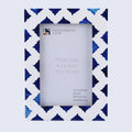 Picture Frame Indigo Pattern Collection Bone Resin Inlay White Blue 4x6
