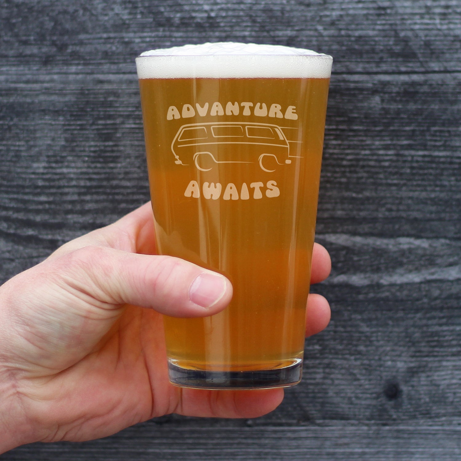 Advanture Awaits - 16 Ounce Pint Glass