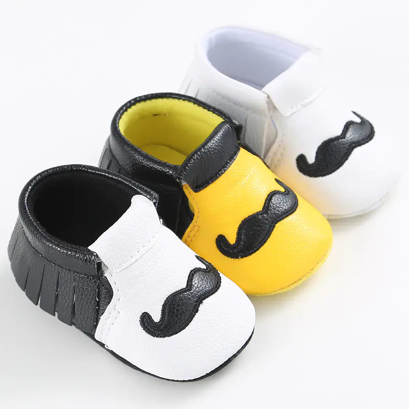 Infant Soft Sole Mustache Walker Shoes