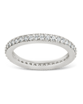Sterling Silver 2mm Thin CZ Band Ring