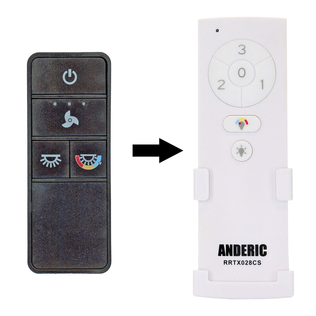 Anderic RRTX028CS Replacement Ceiling Fan Remote Control for Hampton Bay and Home Decorators Collection - TX028C-S