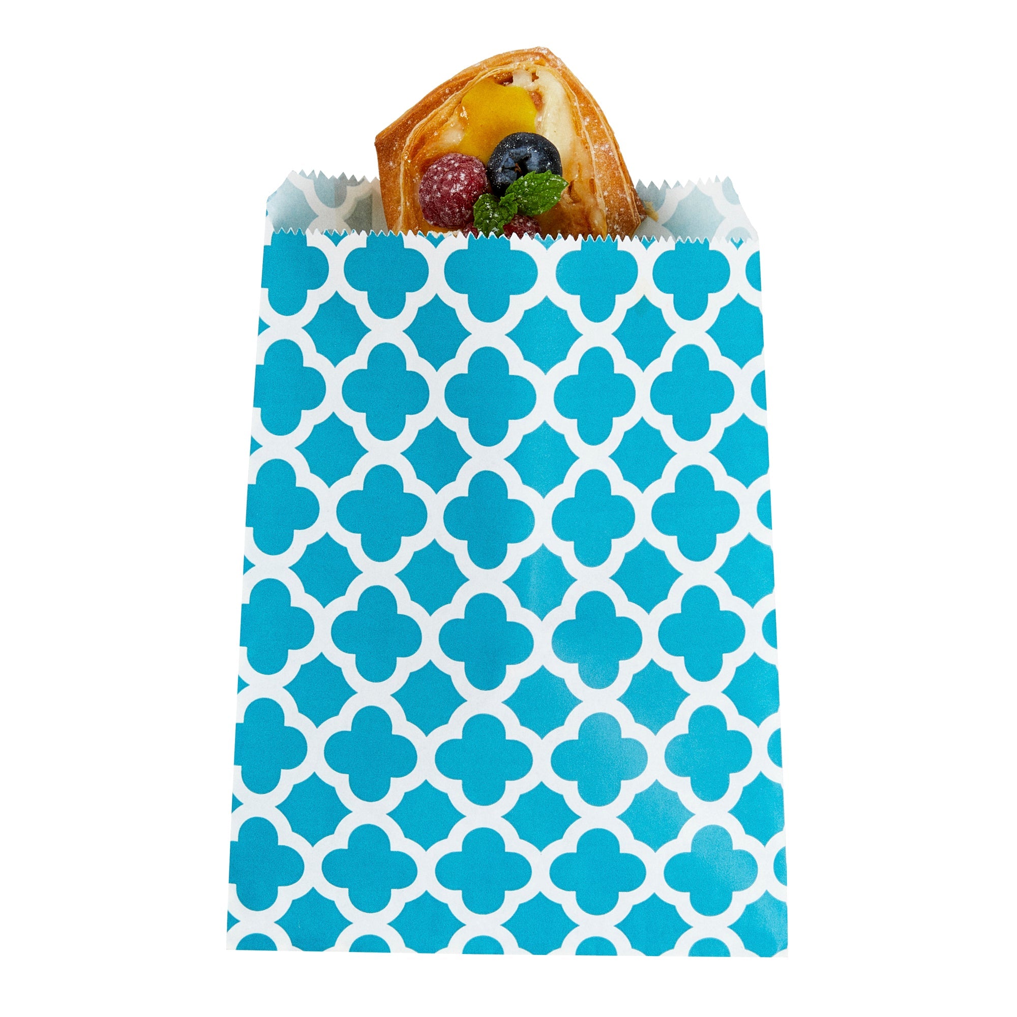 Bag Tek Rectangle Navy Blue Paper Bag - Asian Monogram - 7" x 5" - 100 count box