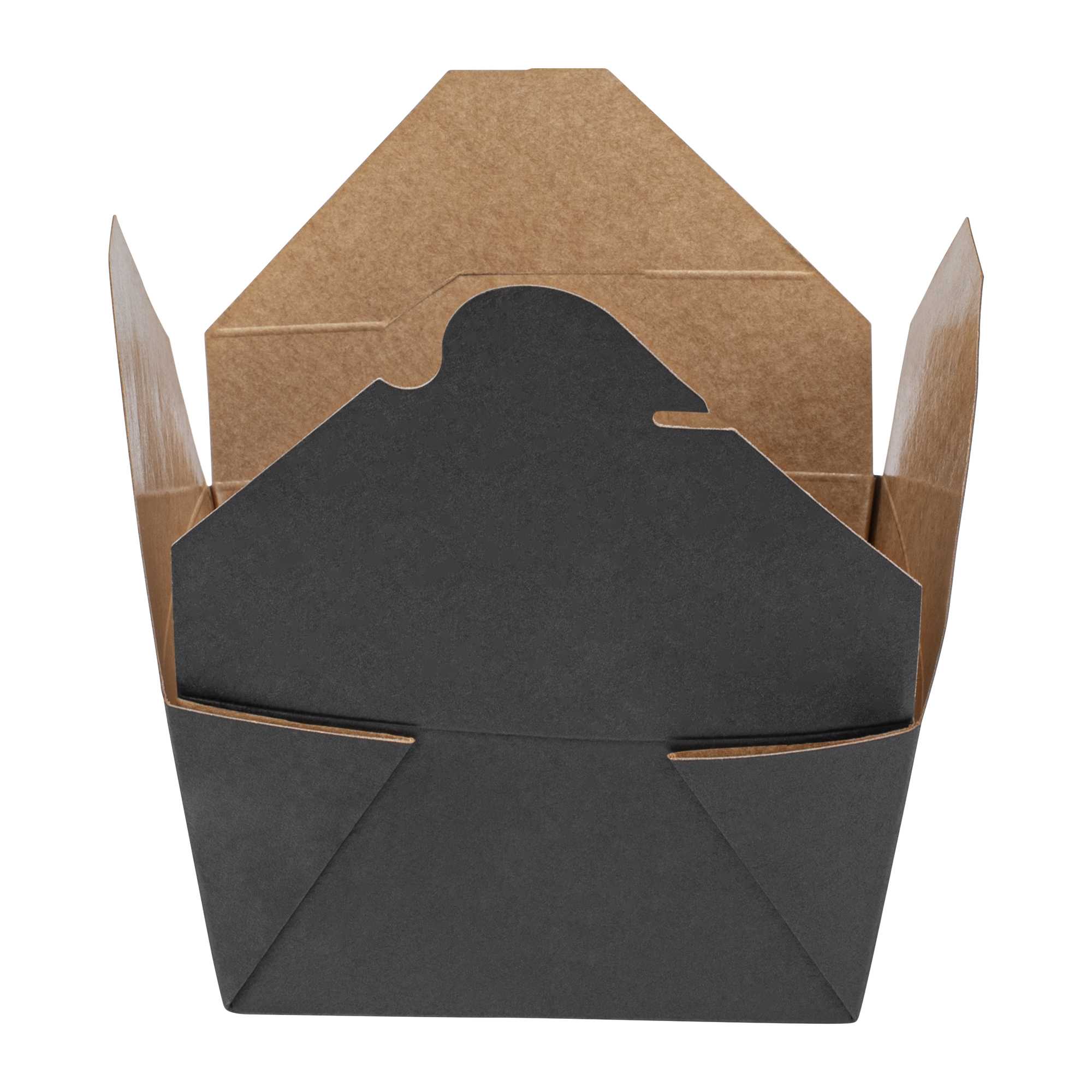 Bio Tek 30 oz Rectangle Black Paper #1 Bio Box Take Out Container - 5" x 4" x 2 1/2" - 200 count box