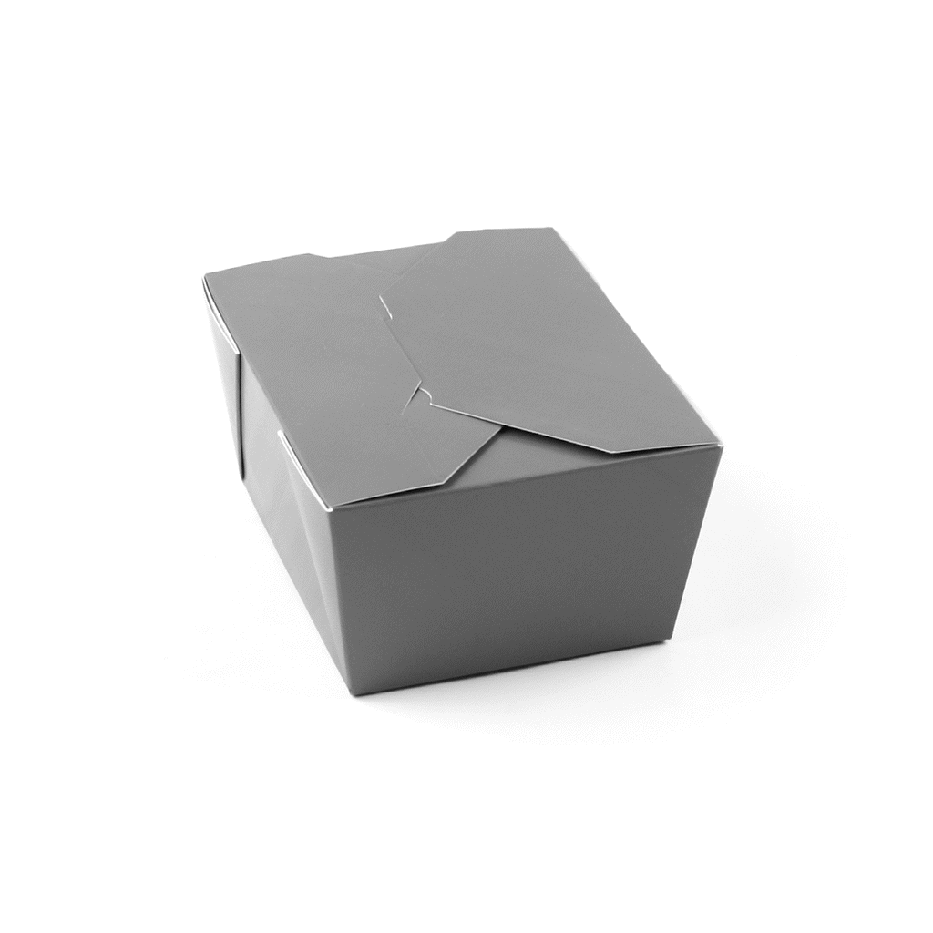 Bio Tek 30 oz Rectangle Gray Paper #1 Bio Box Take Out Container - 5" x 4" x 2 1/2" - 200 count box