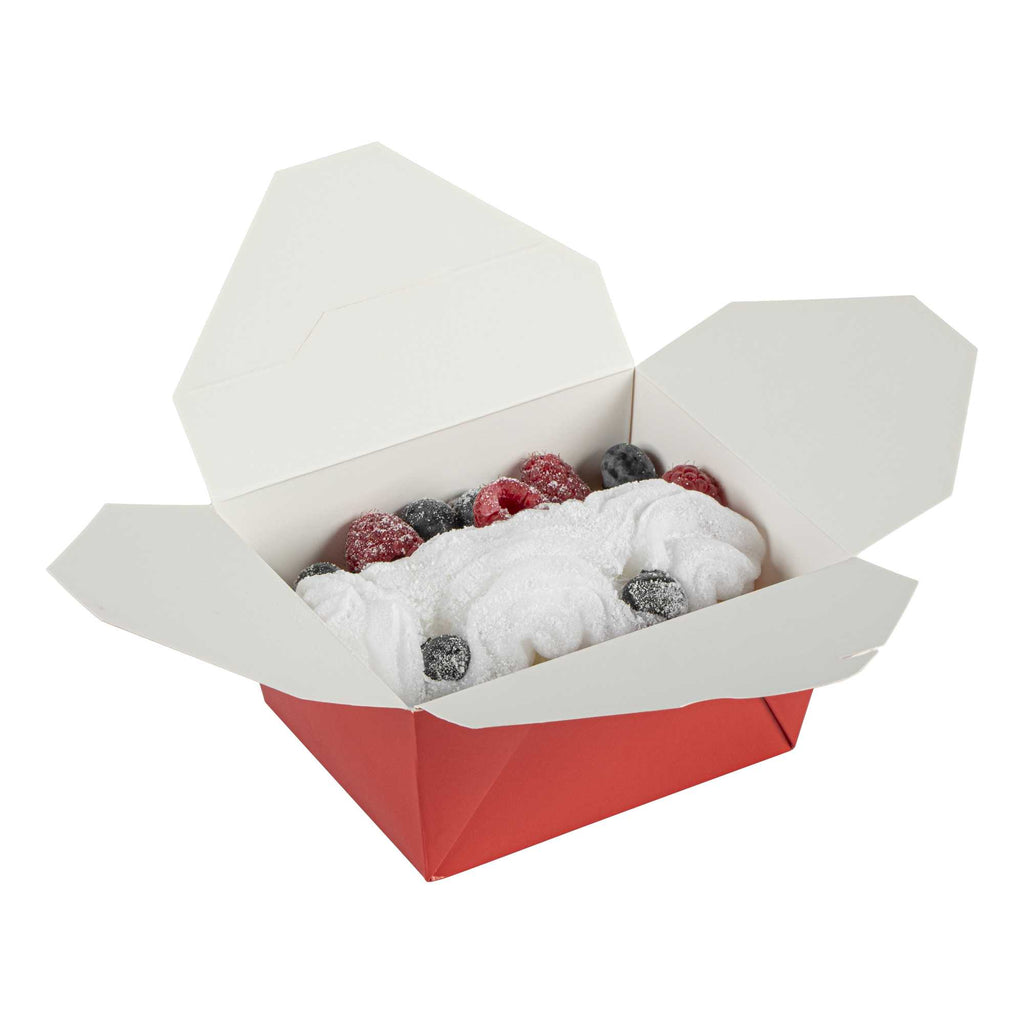 Bio Tek 30 oz Rectangle Red Paper #1 Bio Box Take Out Container - 5" x 4" x 2 1/2" - 200 count box
