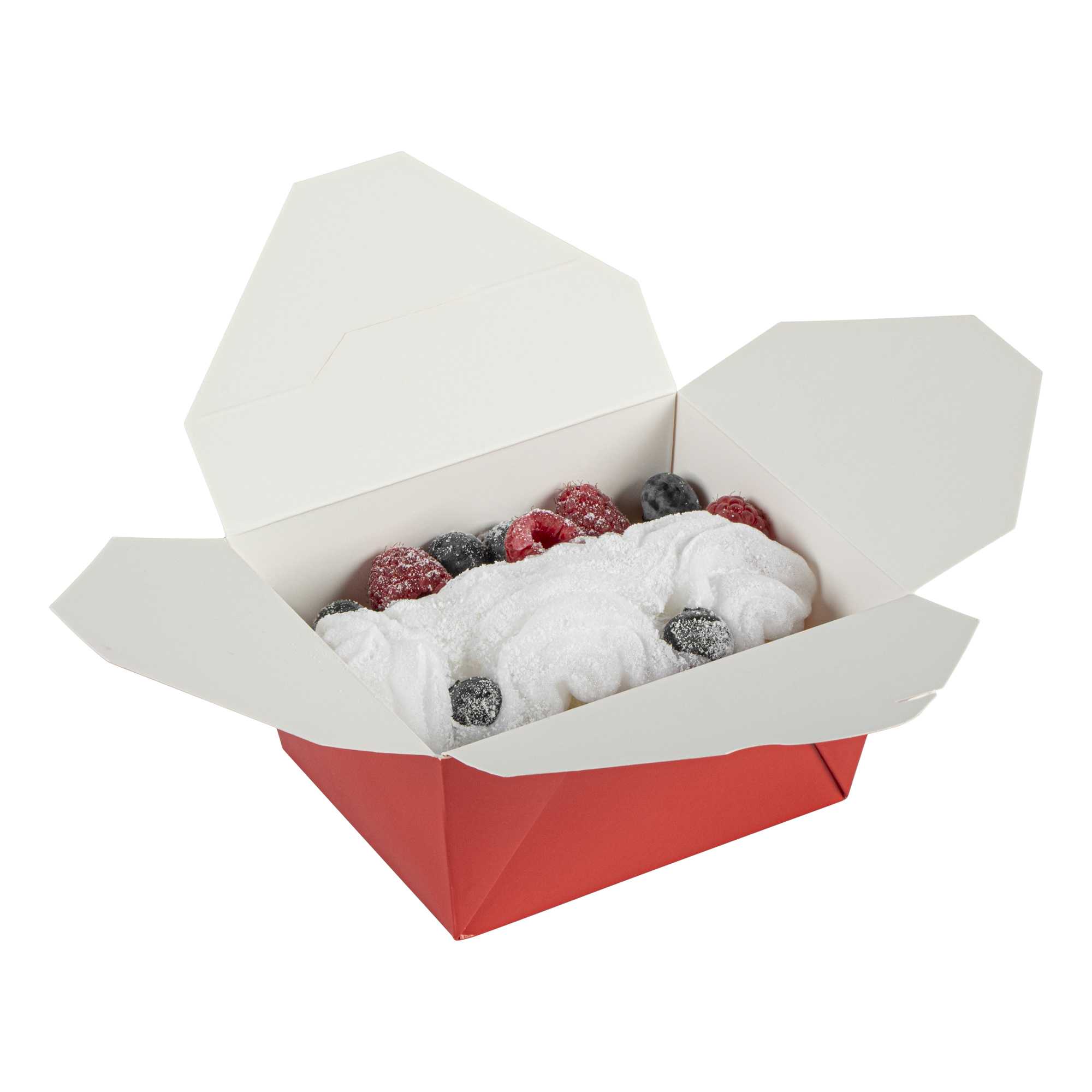 Bio Tek 30 oz Rectangle Red Paper #1 Bio Box Take Out Container - 5" x 4" x 2 1/2" - 200 count box