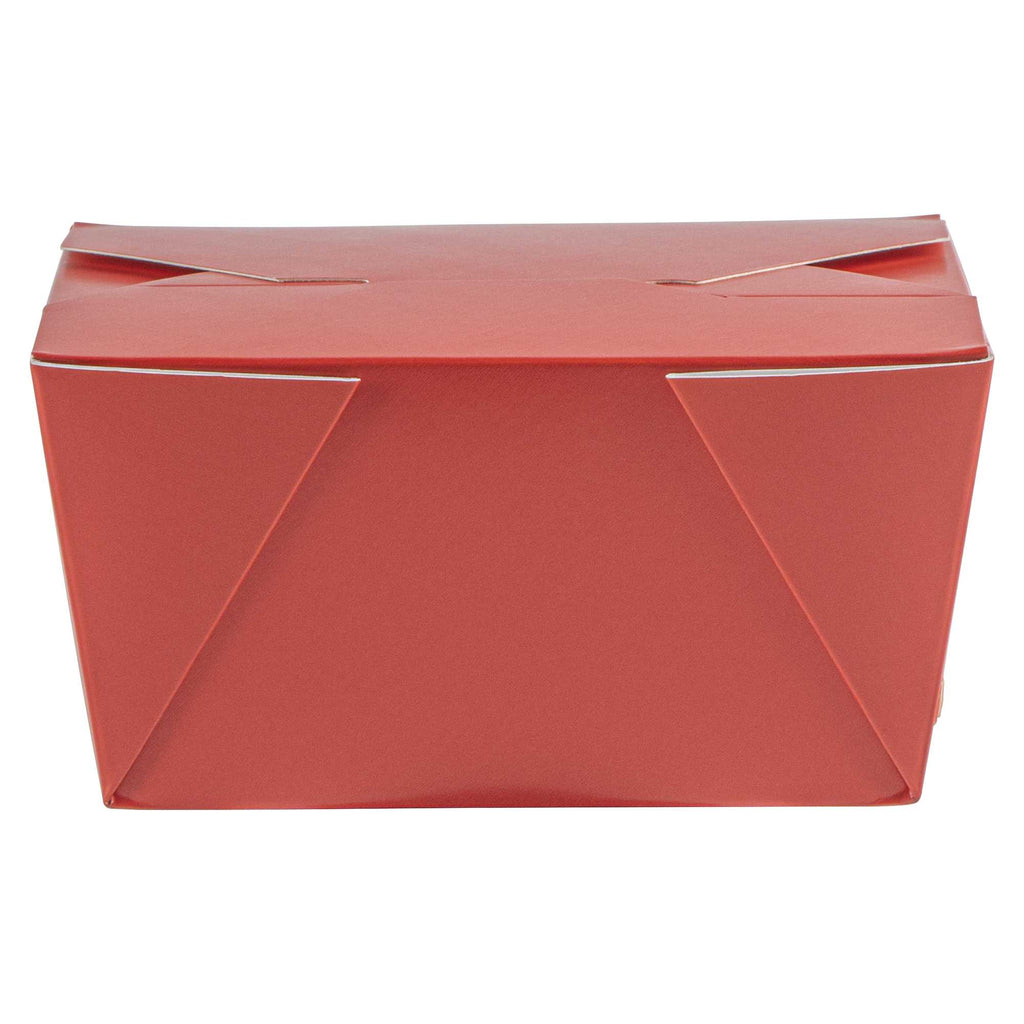 Bio Tek 30 oz Rectangle Red Paper #1 Bio Box Take Out Container - 5" x 4" x 2 1/2" - 200 count box