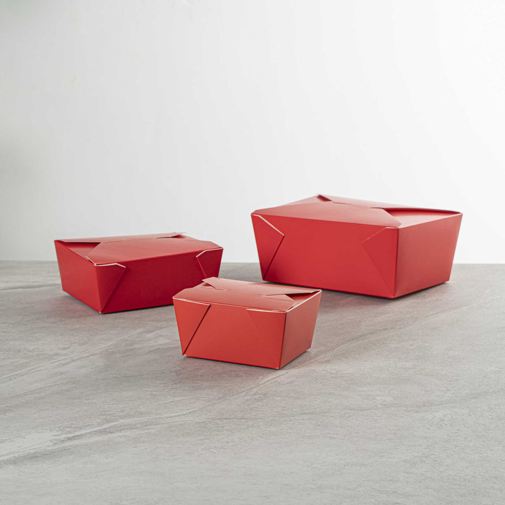 Bio Tek 30 oz Rectangle Red Paper #1 Bio Box Take Out Container - 5" x 4" x 2 1/2" - 200 count box