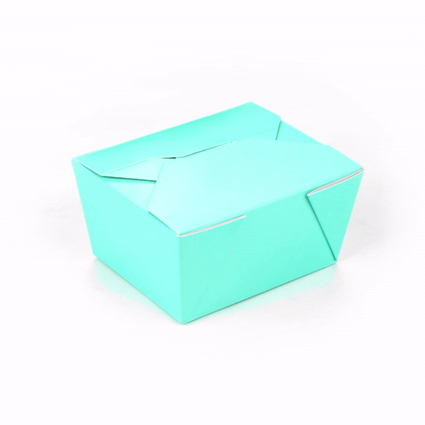 Bio Tek 30 oz Rectangle Turquoise Paper #1 Bio Box Take Out Container - 5" x 4" x 2 1/2" - 200 count box