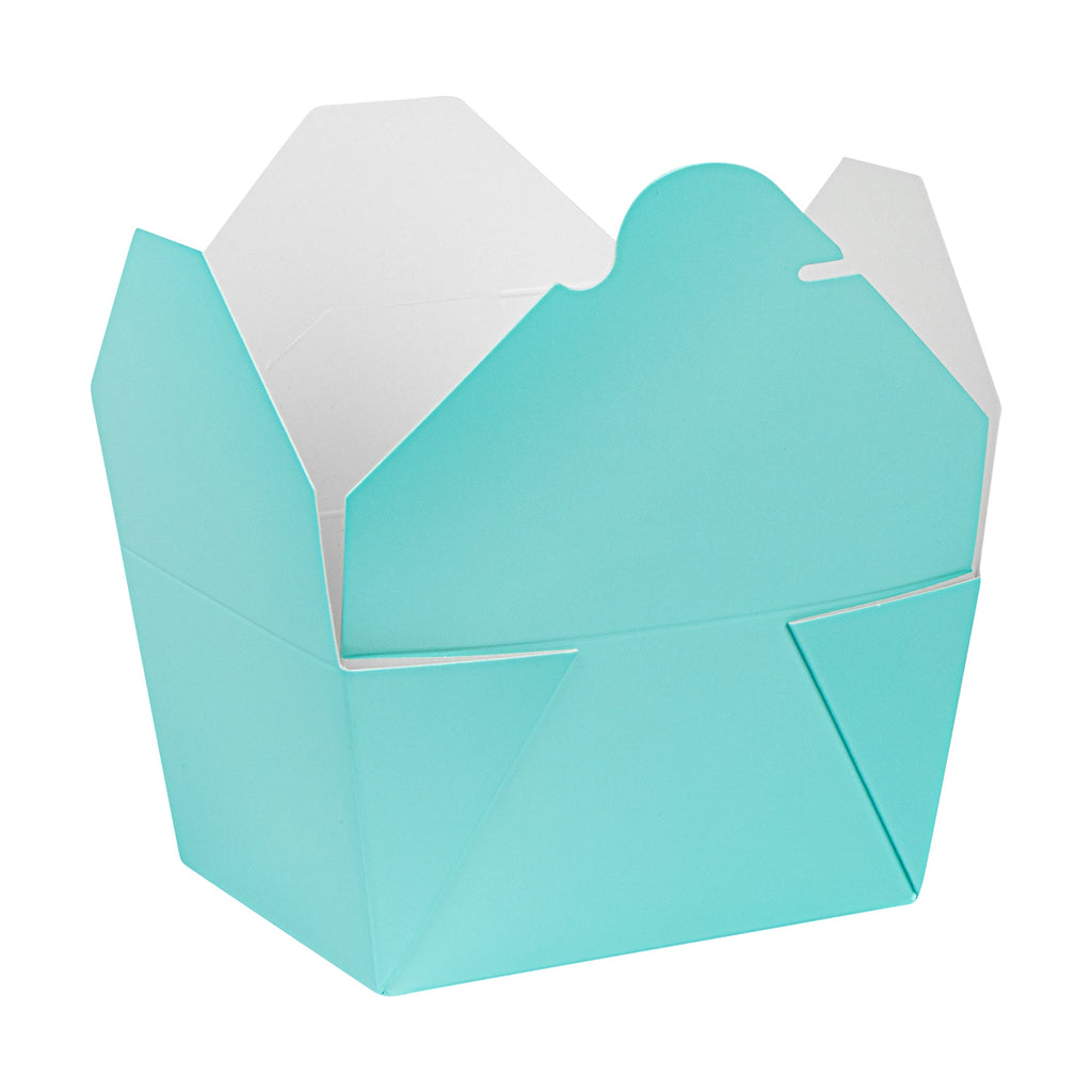 Bio Tek 30 oz Rectangle Turquoise Paper #1 Bio Box Take Out Container - 5" x 4" x 2 1/2" - 200 count box