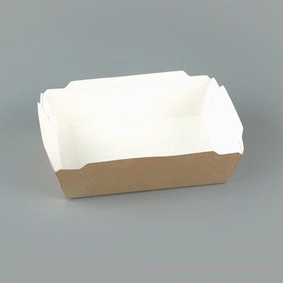 Cafe Vision 34 oz Rectangle Kraft Paper Medium Click Lock Container - 7 1/2" x 5 1/2" x 1 3/4" - 200 count box