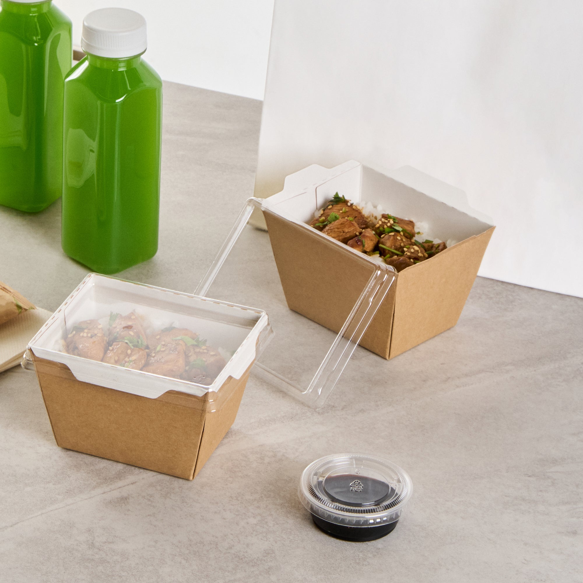 Cafe Vision Rectangle Clear Plastic Lid - Fits Small Click Lock Container - 200 count box