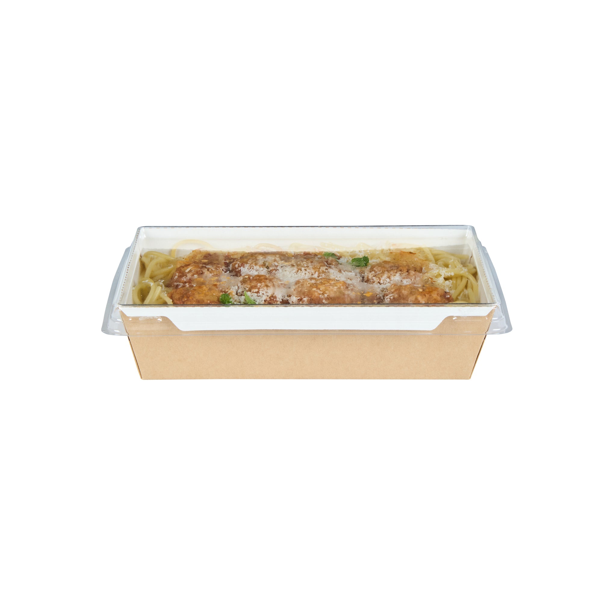 Cafe Vision Rectangle Clear Plastic Lid - Fits Medium Click Lock Container - 200 count box