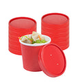 Bio Tek Round Red Paper Soup Container Lid - Fits 12 oz - 200 count box