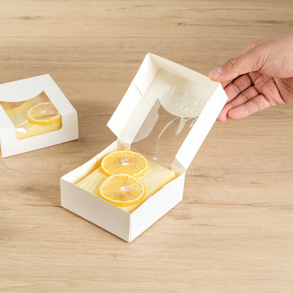 Cafe Vision 11 oz Square White Paper Small Take Out Container - 4" x 4" x 1 1/2" - 200 count box
