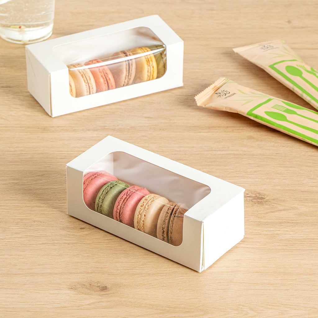 Cafe Vision 13 oz Rectangle White Paper Small Take Out Container - 6" x 2 1/2" x 2" - 200 count box
