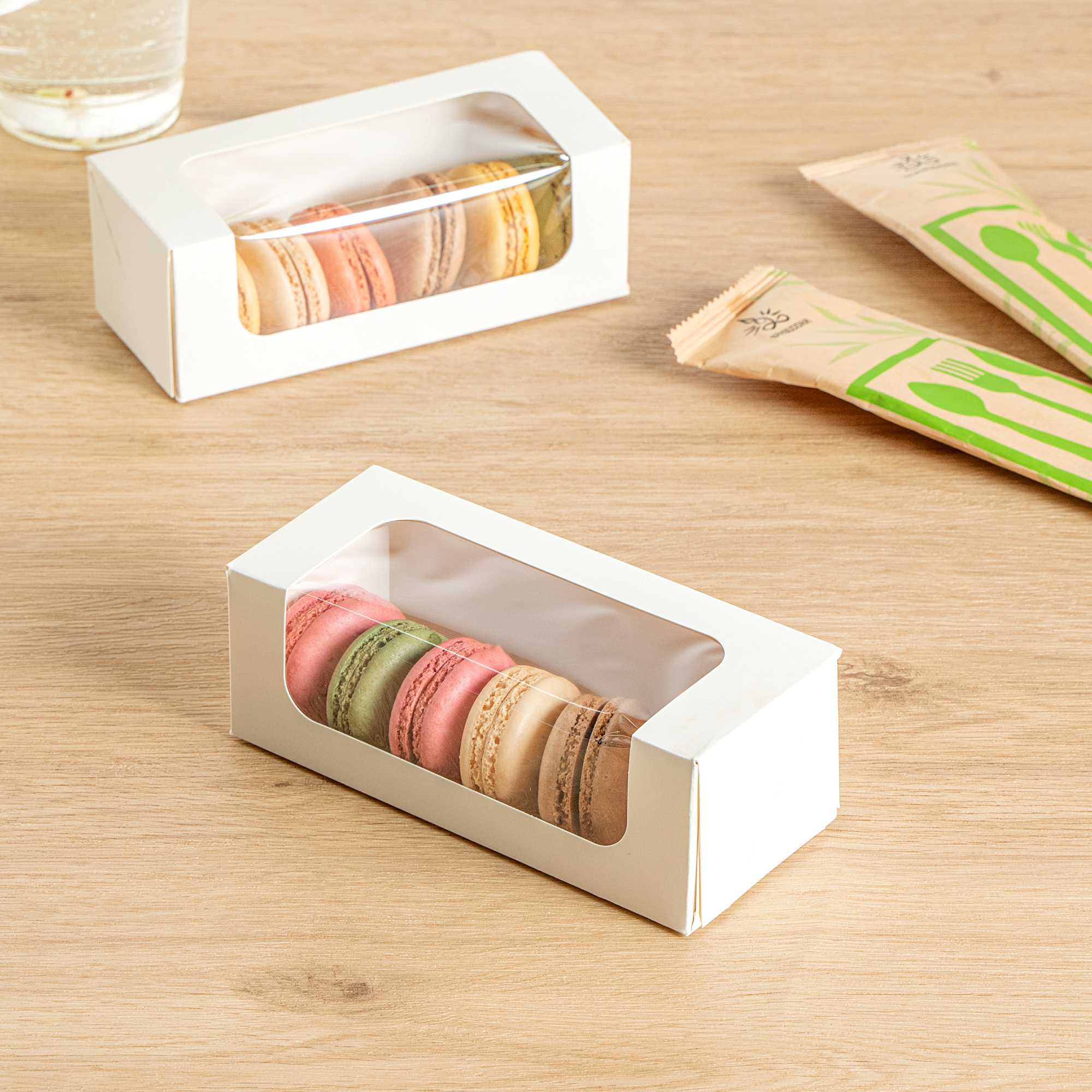 Cafe Vision 13 oz Rectangle White Paper Small Take Out Container - 6" x 2 1/2" x 2" - 200 count box