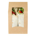Cafe Vision Rectangle Kraft Paper Sandwich / Wrap Take Out Container - Angle Cut - 6" x 3 3/4" x 2" - 200 count box