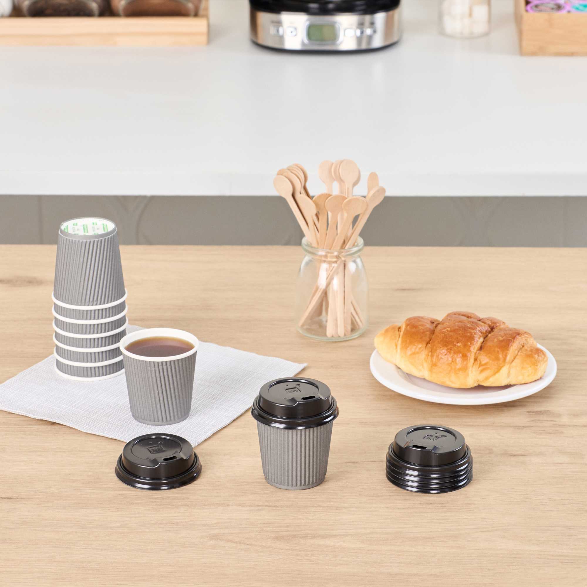 Restpresso Black Plastic Coffee Cup Lid - Fits 4 oz - 500 count box