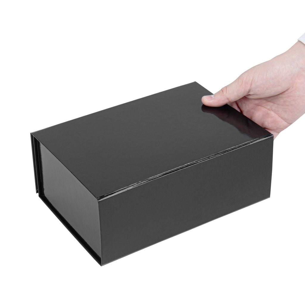 Cater Tek Rectangle Black Paper Medium Tic Tac Box - Magnetic - 9" x 6" x 3 1/2" - 10 count box