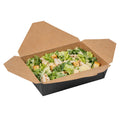 Bio Tek 49 oz Rectangle Black Paper #2 Bio Box Take Out Container - 8 1/2" x 6 1/4" x 2" - 200 count box