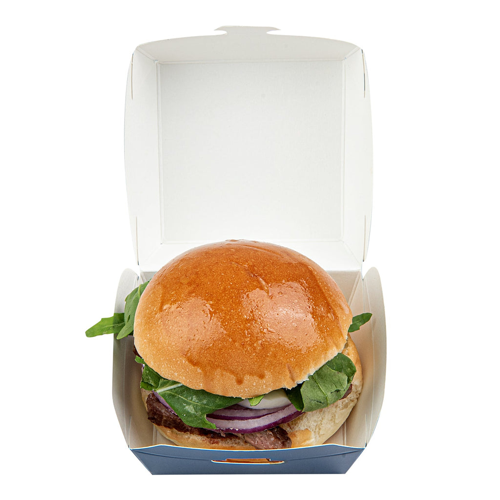 Bio Tek Frenchie Paper Mini Burger Box - 2 3/4" x 2 3/4" x 2" - 100 count box