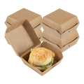 Bio Tek Kraft Paper Mini Burger Box - 2 3/4" x 2 3/4" x 2" - 100 count box