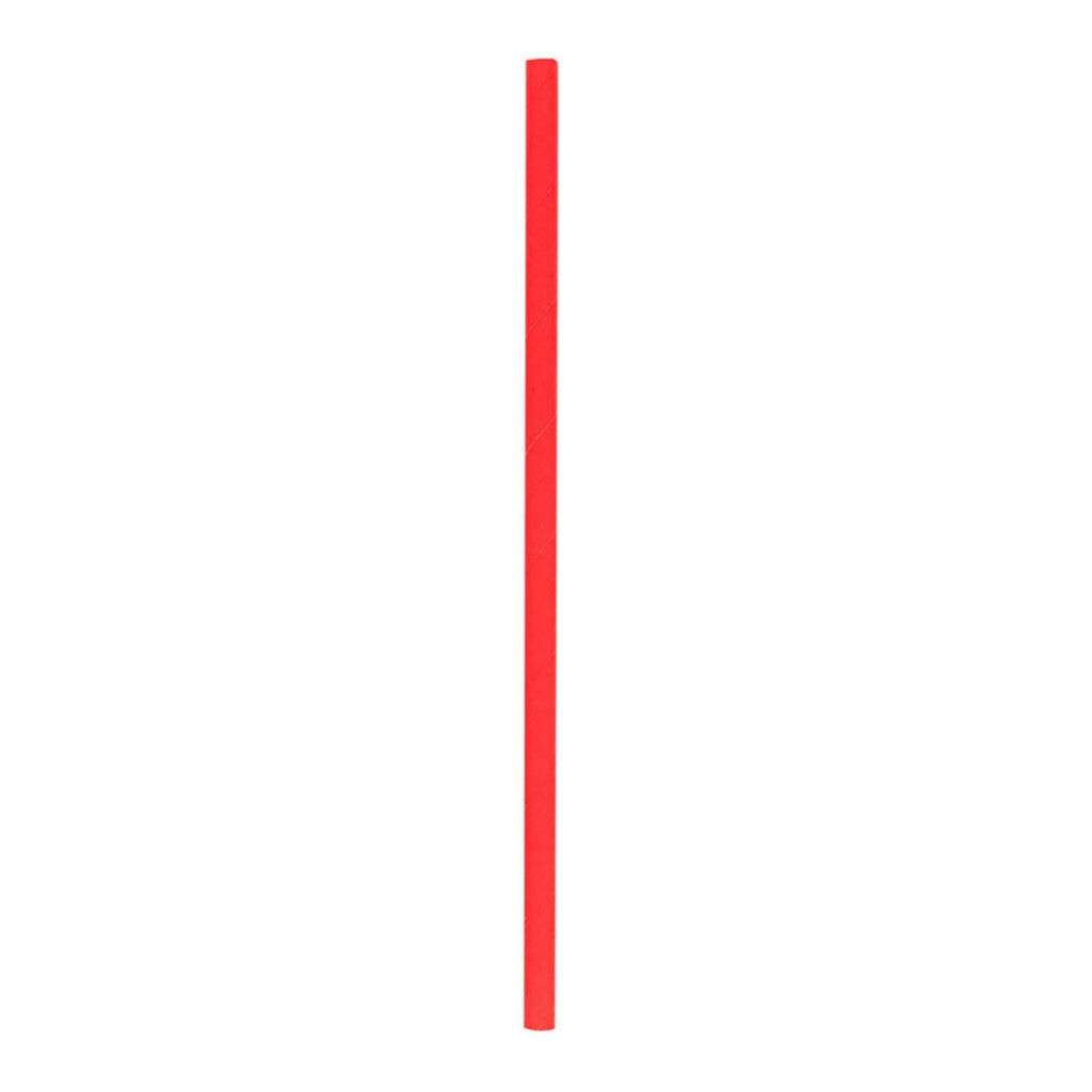 Bev Tek Red Paper Straw - Biodegradable, 6mm - 7 3/4" - 100 count box