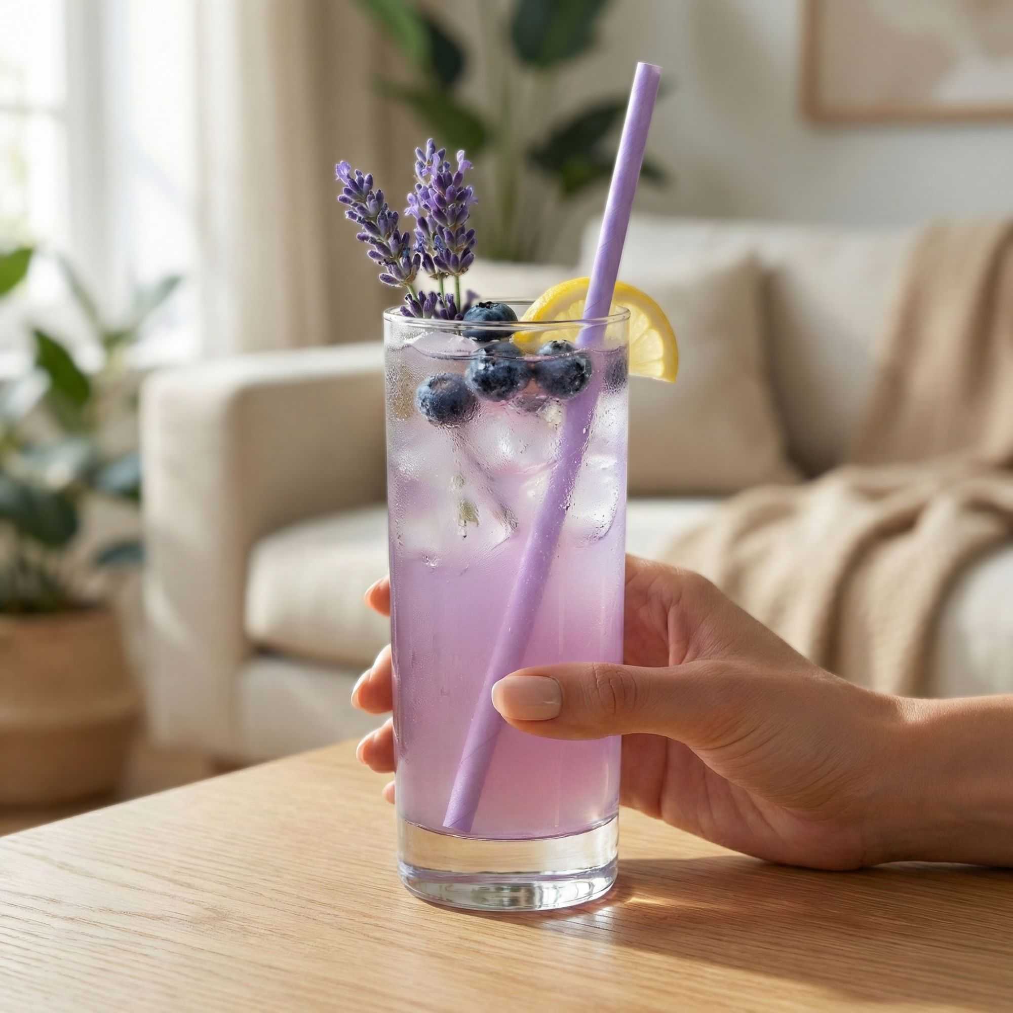 Bev Tek Lilac Paper Straw - Biodegradable, 6mm - 7 3/4" - 100 count box