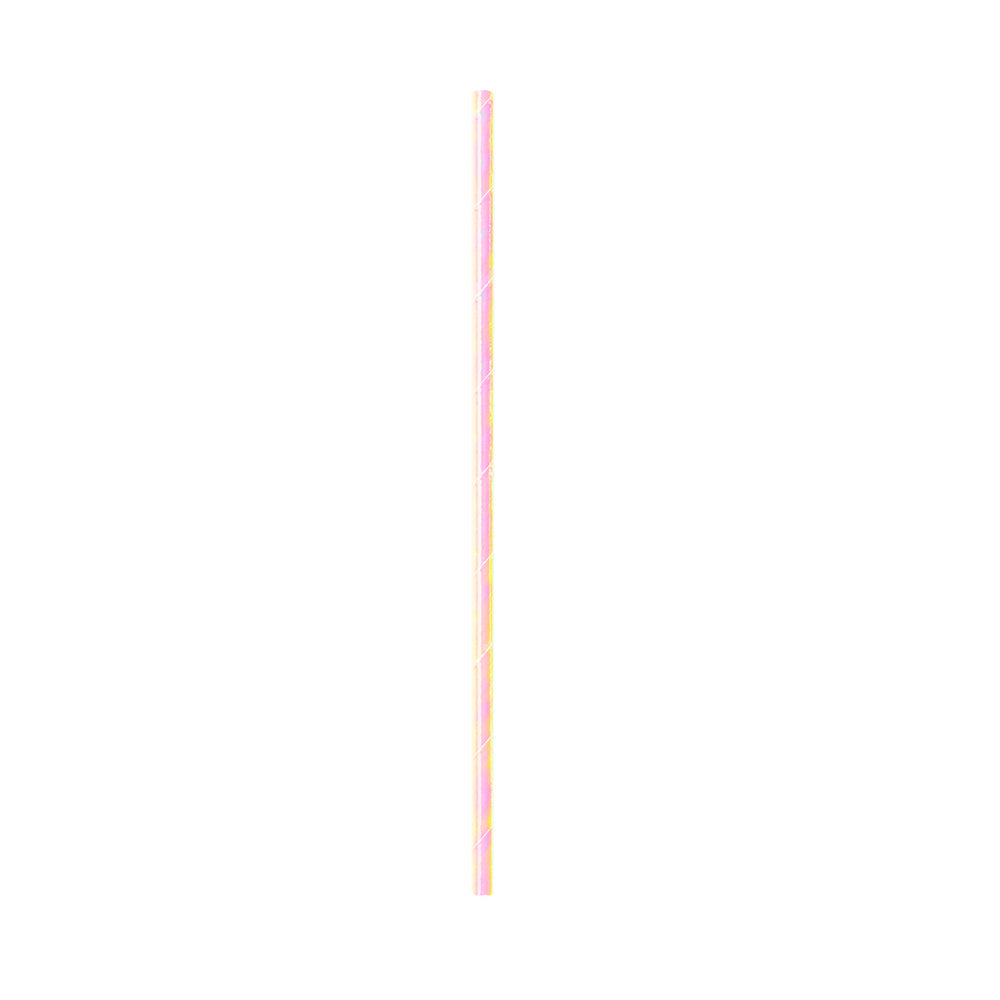 Bev Tek Metallic Opal Paper Straw - 6mm - 7 3/4" - 100 count box