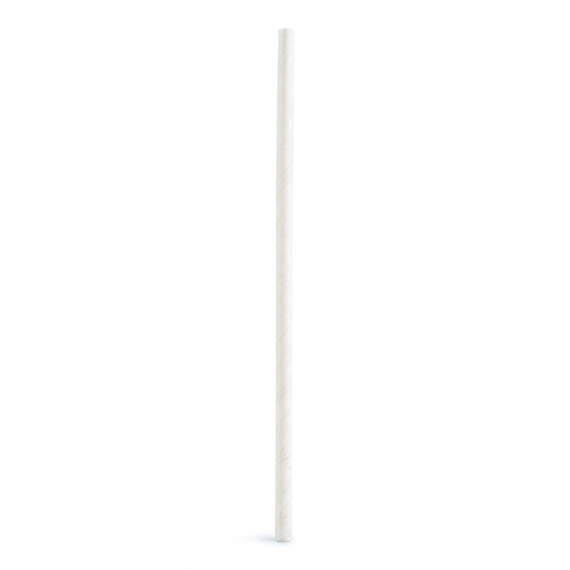 Bev Tek White Paper Straw - Wrapped, Biodegradable, 6mm - 7 3/4" - 1000 count box