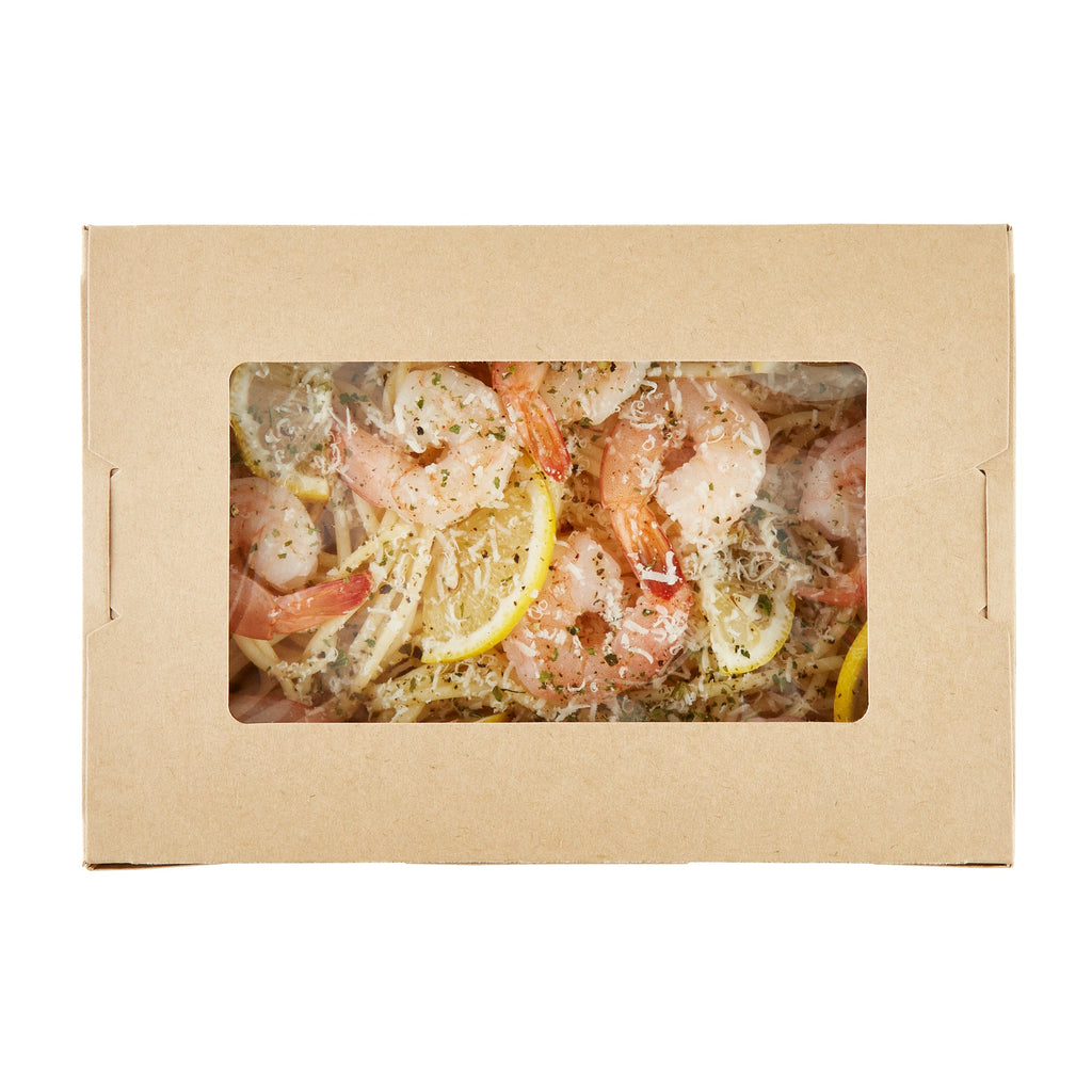 Cafe Vision 42 oz Kraft Paper Medium Take Out Container - Hinge Lock - 8'' x 5 1/2'' x 2'' - 50 count box