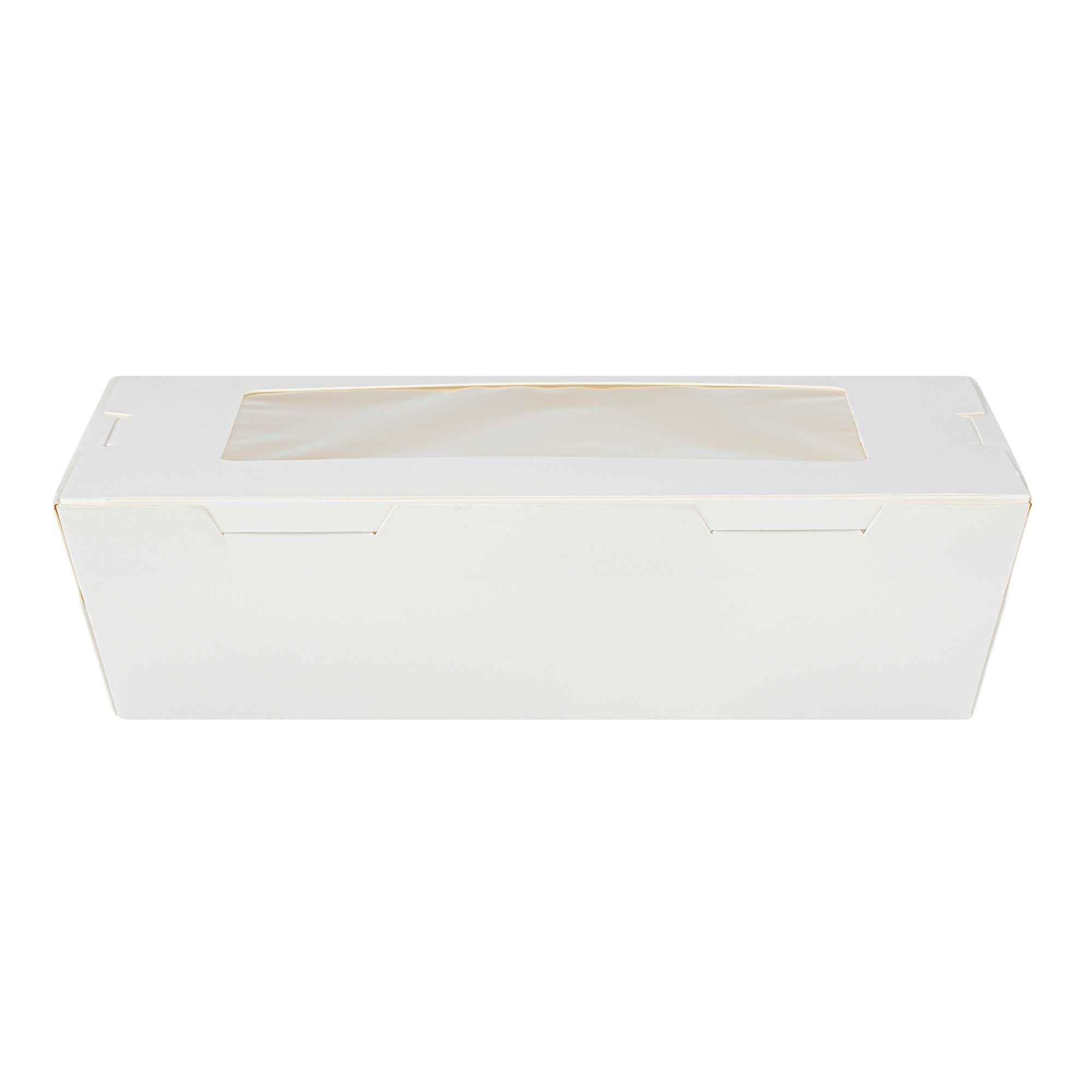 Cafe Vision 42 oz White Paper Medium Take Out Container - Hinge Lock - 8" x 5 1/2" x 2" - 200 count box