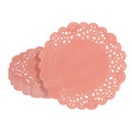 Pastry Tek Round Red Paper Doilies - Lace - 6" x 6" - 100 count box