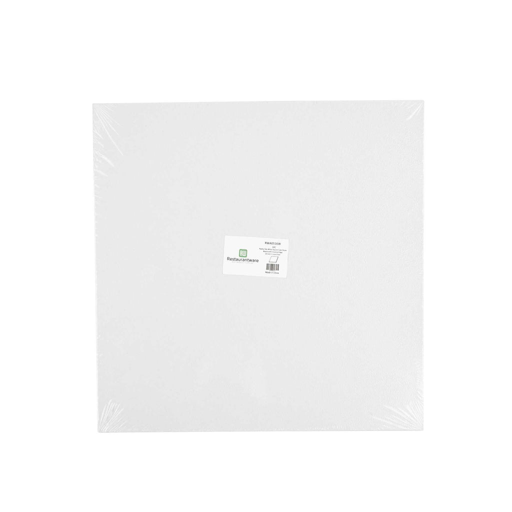 Pastry Tek Square White Cardboard Cake Drum Board - Covered Edge - 10" x 10" x 1/2" - 1 count box