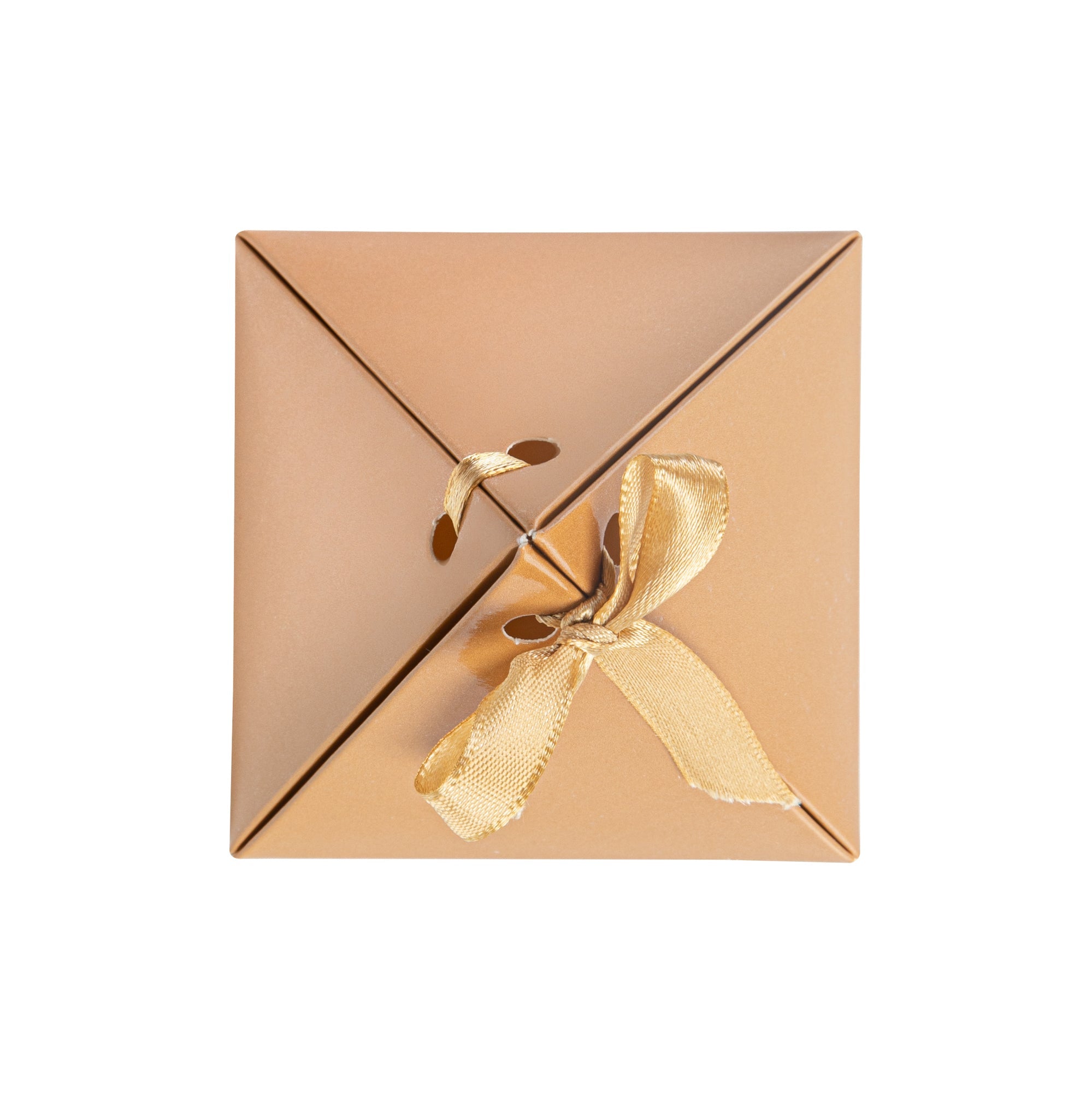 Pastry Tek Brown Pyramid Paper Candy and Gift Box - 3" x 3" x 3" - 100 count box