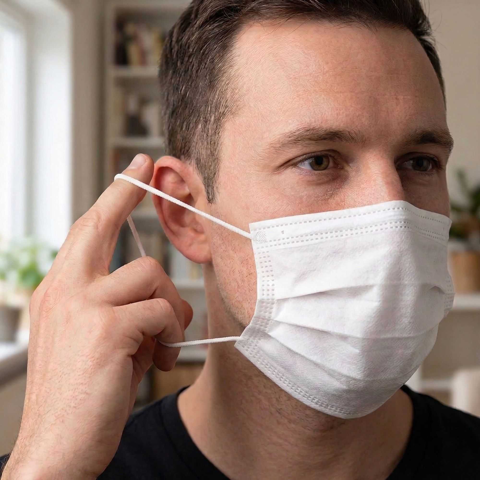 Clean Tek Professional White Disposable Earloop Face Mask - 3-Layer Filtration - 7" x 3 3/4" - 1000 count box