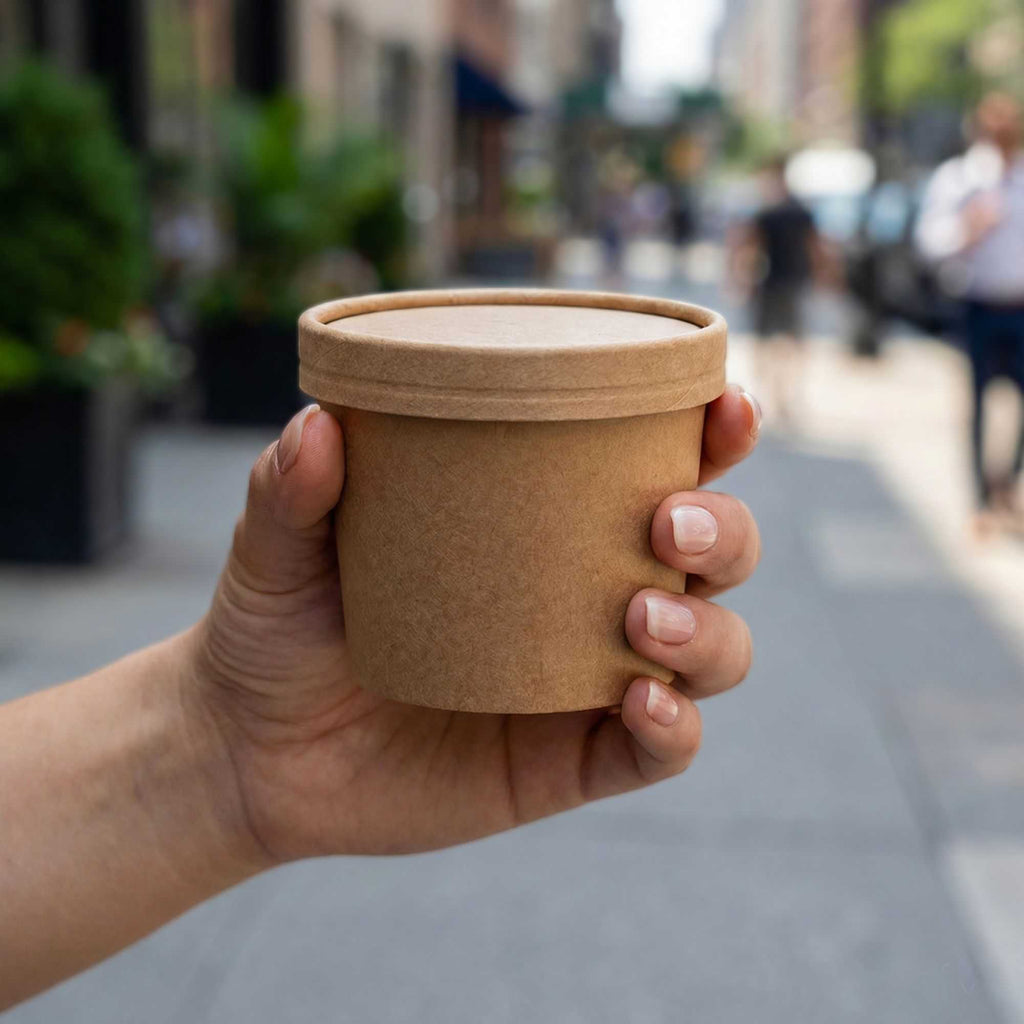 Coppetta Round Kraft Paper To Go Cup Lid - Fits 4 oz - 200 count box