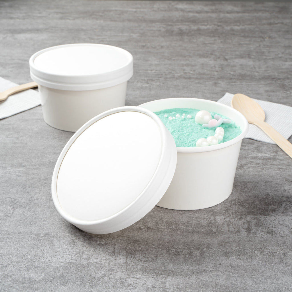 Coppetta Round White Paper To Go Cup Lid - Fits 12 oz - 200 count box