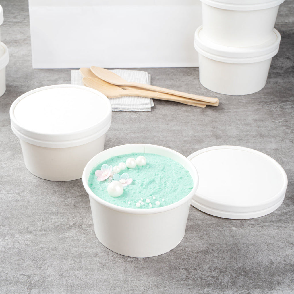 Coppetta Round White Paper To Go Cup Lid - Fits 12 oz - 200 count box