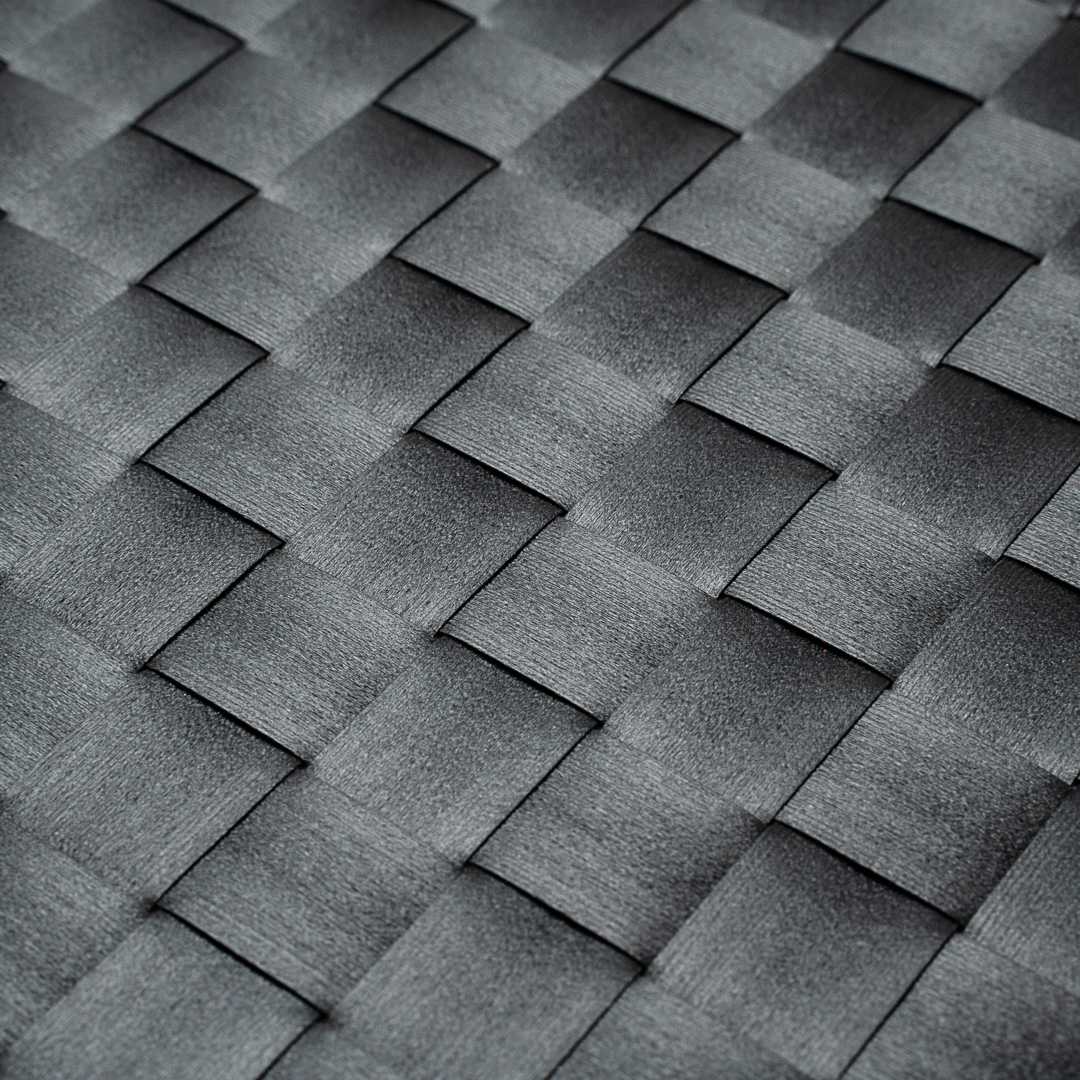 Macroweave Rectangle Black Woven Placemat - 16" x 12" - 6 count box