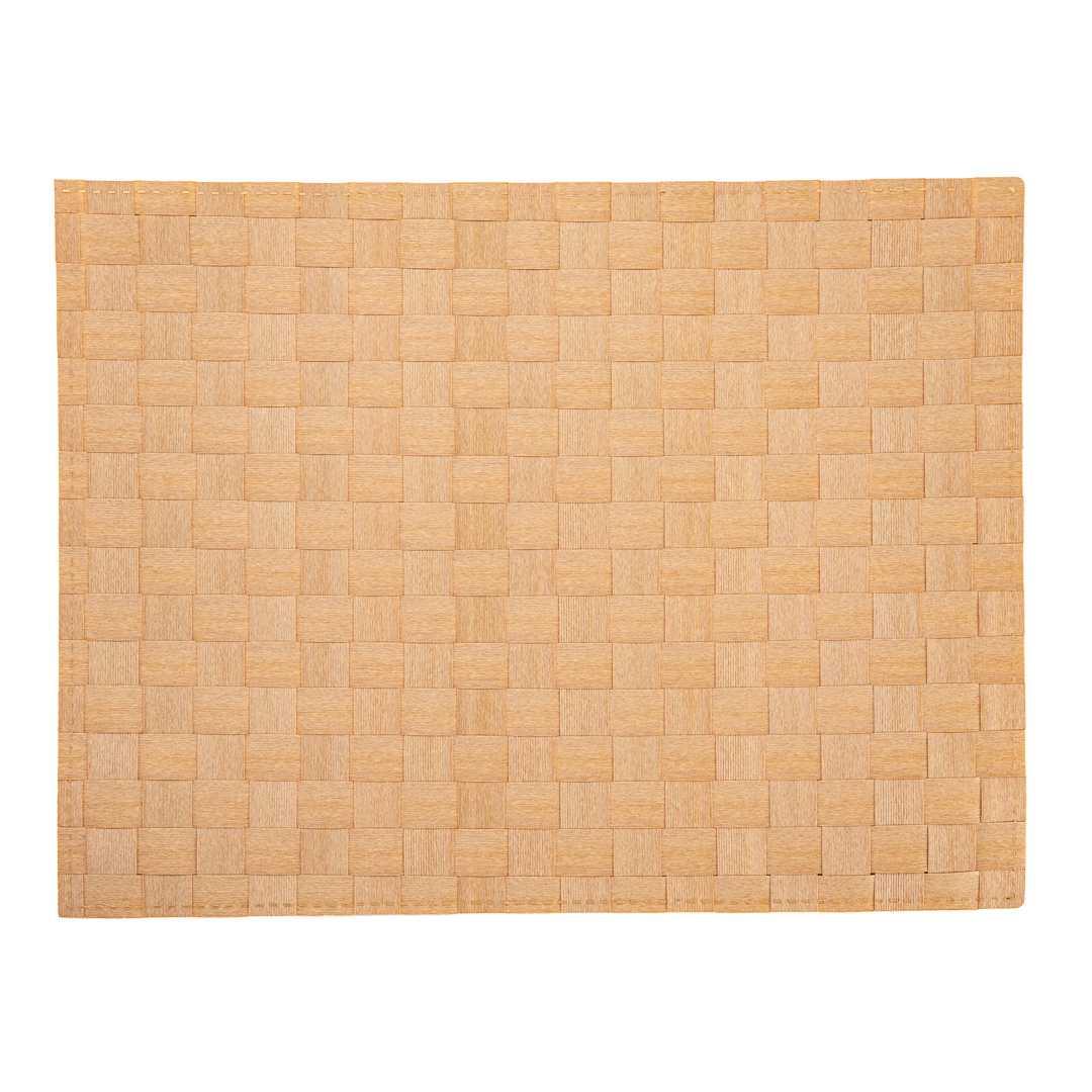 Macroweave Rectangle Gold Woven Placemat - 16" x 12" - 6 count box