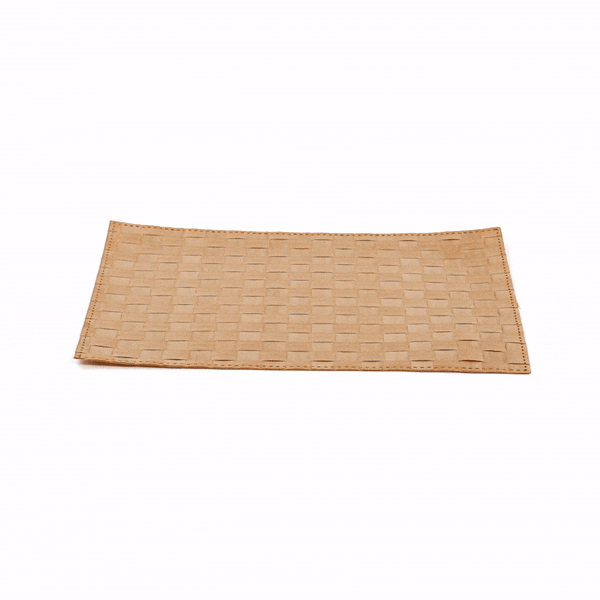 Macroweave Rectangle Gold Woven Placemat - 16" x 12" - 6 count box