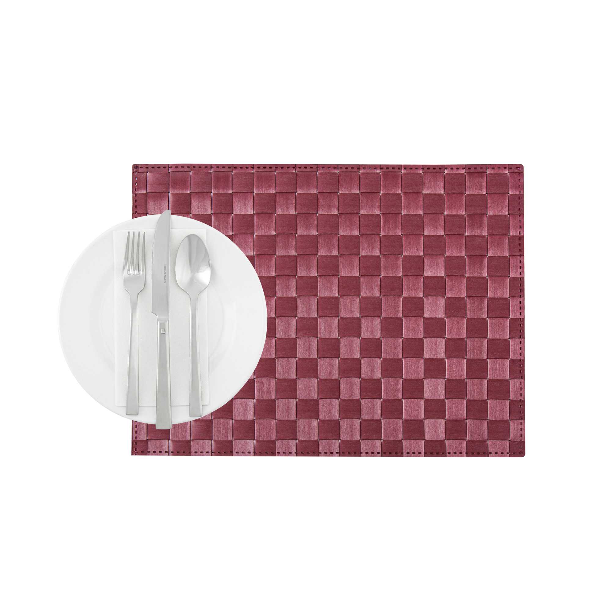 Macroweave Rectangle Red Woven Placemat - 16" x 12" - 6 count box